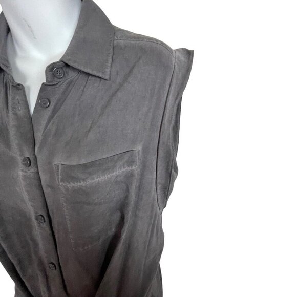 Soft Surroundings Camilla Front Tie Pockets Jumpsuit Grey Size Small Petite - Picture 5 of 10